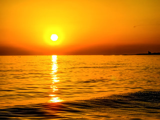 Naklejka premium Amazing sunset in Ugento, Apulia, Italy