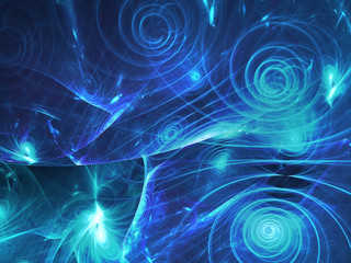 blue abstract fractal background 3d rendering illustration