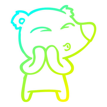 recommend clip art: cold gradient line drawing cartoon whistling bear