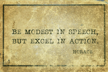 modest in speech Horace