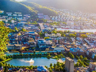 Aerial view of Bergen, Norway