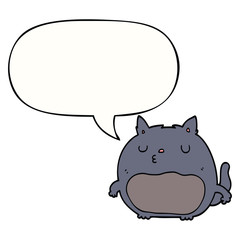 cartoon cat and speech bubble
