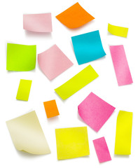 post it colorful with clipping path