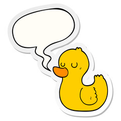 cartoon duck and speech bubble sticker
