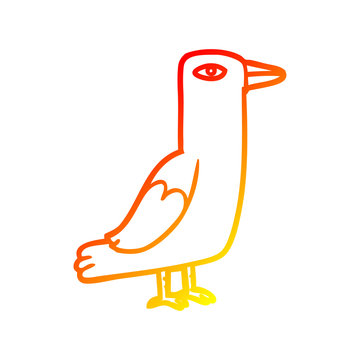 recommend clip art: warm gradient line drawing Cartoon bird