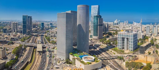 Foto auf Acrylglas Panorama der Skyline von Tel Aviv, Tel Aviv-Stadtbild großes Panorama am Tag, Israel © Dmitry Pistrov