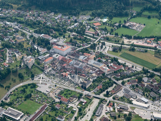 Gmuend in Carinthia, Austria - Aerial View - Medieval Town Center and Tourist Attraction