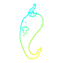 Fototapeta premium cold gradient line drawing cartoon chili pepper