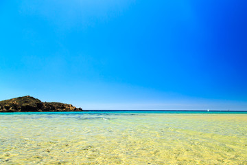 The beach of Chia su Giudeu, Sardinia