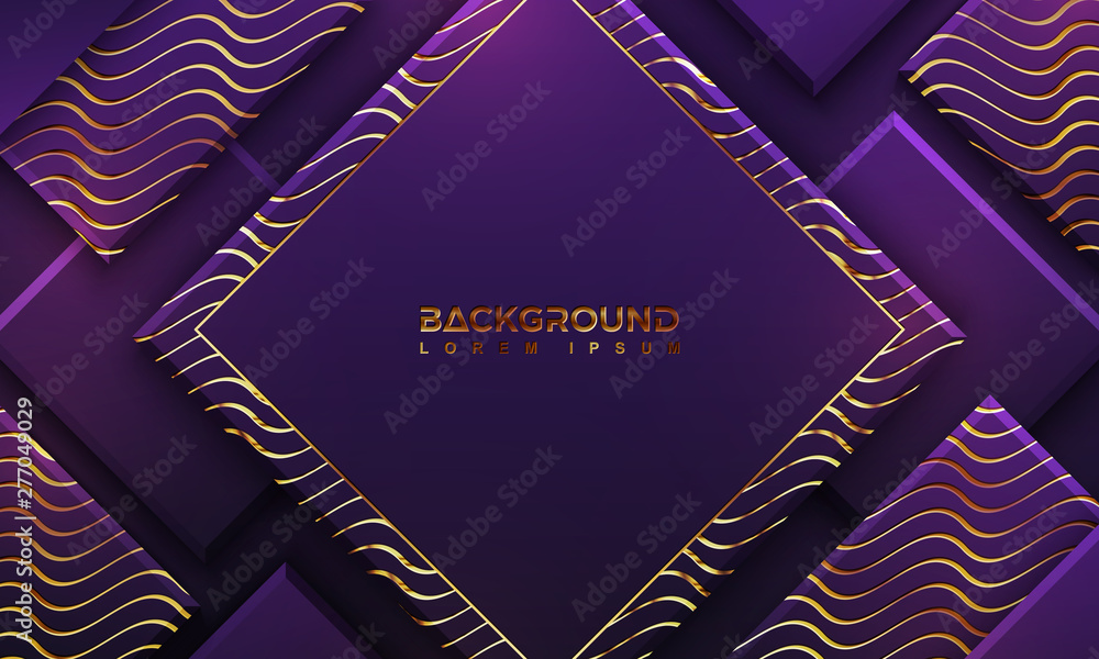 Poster purple background with 3d style. luxury background with a combination of dots and lines. eps10 vecto