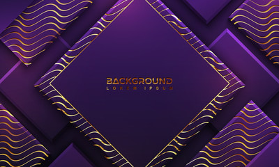 Purple background with 3D style. Luxury background with a combination of dots and lines. Eps10 Vector background.