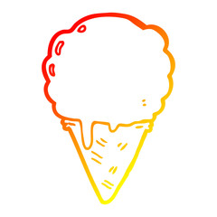 warm gradient line drawing cartoon ice cream