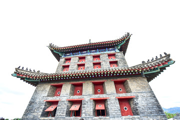 Fototapeta premium The part of ancient architecture in Shanhaiguan, the Great Wall, China