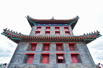 Fototapeta premium The part of ancient architecture in Shanhaiguan, the Great Wall, China