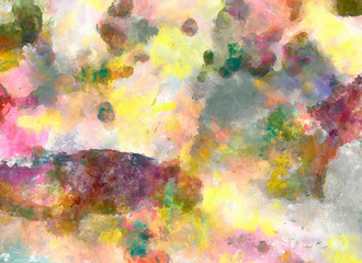 Abstract art texture with mixed brush strokes on canvas. Creative bright artistic background. Digital oil painting imitation pattern.