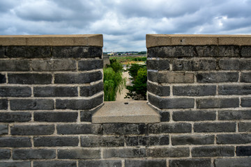 Fototapeta premium The part of ancient architecture in Shanhaiguan, the Great Wall, China