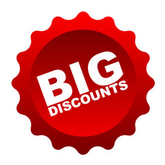 red vector banner big discounts