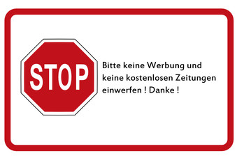 Schild: Werbeverbot