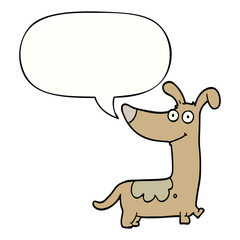 cartoon dog and speech bubble