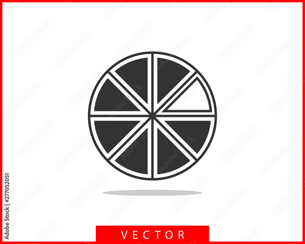 Poster pie chart icon. circle diagram vector. charts graphs logo template.