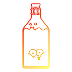 warm gradient line drawing cartoon old bottle