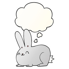 cartoon rabbit and thought bubble in smooth gradient style