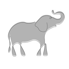 Elephant animal outline vector illustration