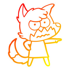 warm gradient line drawing cartoon annoyed fox