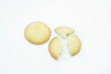 butter cookies isolated on white background