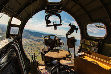 Flying in the nose of a B-17 bomber 