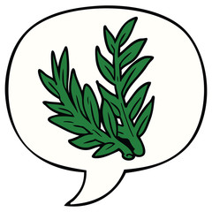 cartoon plant and speech bubble