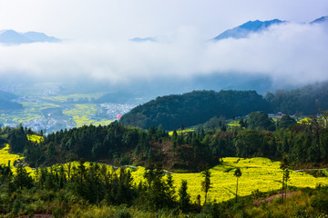Fototapeta premium Mountain scenery in Wuyuan, Jiangxi, China