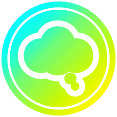 thought bubble circular in cold gradient spectrum