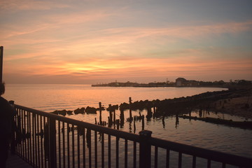 Fototapeta na wymiar Colorful Sunset at Sandy Hook -11