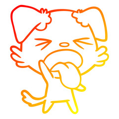 warm gradient line drawing cartoon disgusted dog