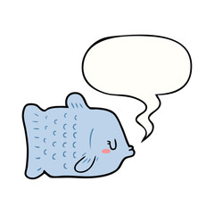 cartoon fish and speech bubble