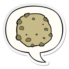 cartoon cookie and speech bubble sticker