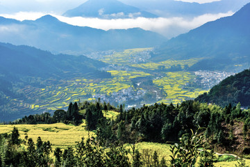 Mountain scenery in Wuyuan, Jiangxi, China