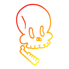warm gradient line drawing cartoon halloween skull