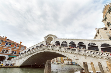 View on Rialto bridge from Grand canal