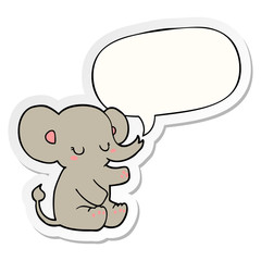 cartoon elephant and speech bubble sticker