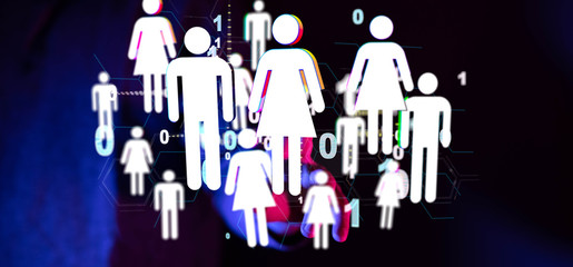 group of people talking in social network.