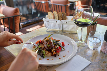 Specially crafted lamb shank, Tomato, Beaver and Red Wine