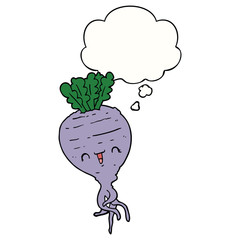 cartoon turnip and thought bubble