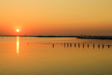 sunset on the lake