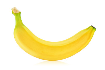 Yellow banana isolated on white background