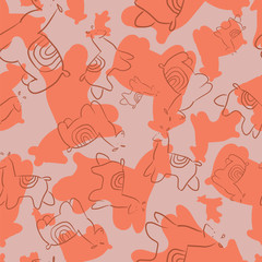 Naklejka premium llama silhouette seamless repeat pattern design