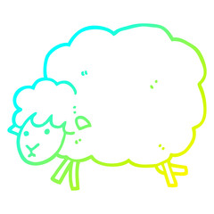 cold gradient line drawing cartoon sheep