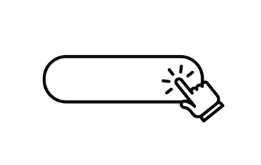 Click here button with hand clicking icon