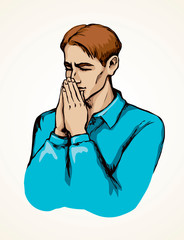 Vector image of the praying person